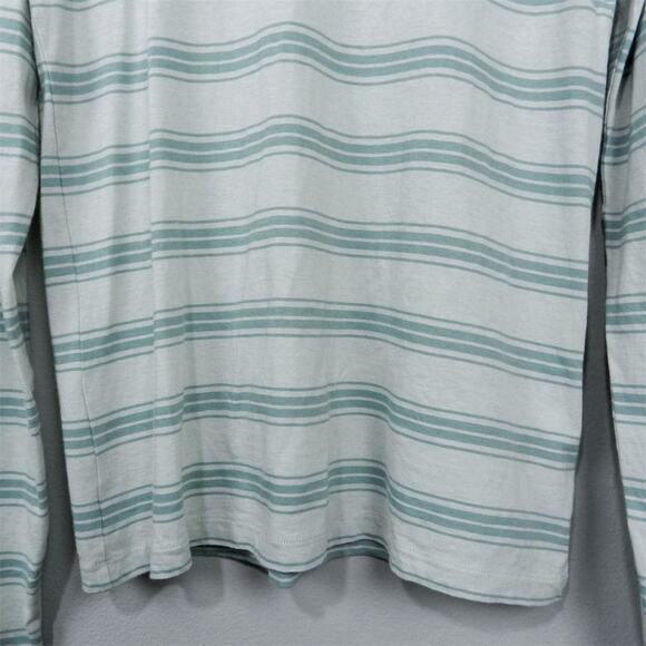 J.Crew Striped Long Sleeve Turtleneck Tee Size L‎ Light Mint Antique Mineral Top - Picture 3 of 10